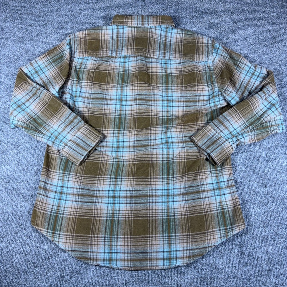 Pendleton Mason Mens Brown Blue Plaid Cotton Button Down Shirt Long Sleeve Large - Picture 4 of 11